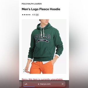 Polo by Ralph Lauren POLO 1967 Embroidered Print Hooded Sweatshirt in Green